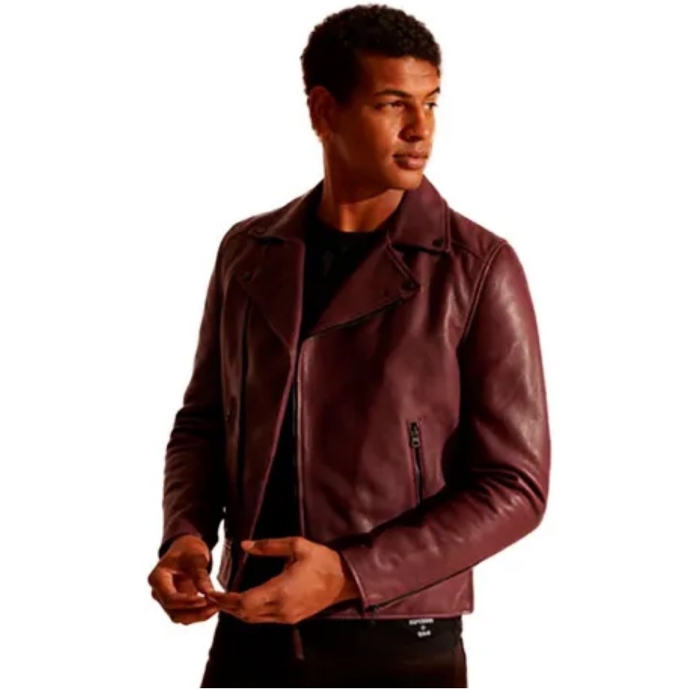 Superdry Leather Biker jacket -fig